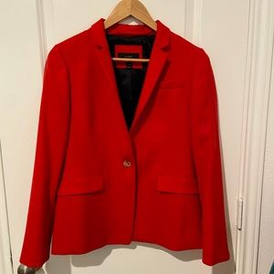 J Crew petite bright red blazer suit jacket - like new